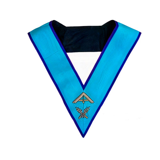 Senior Warden Memphis Misraim French Regulation Officer Collar - Hand Embroidery - Bricks Masons