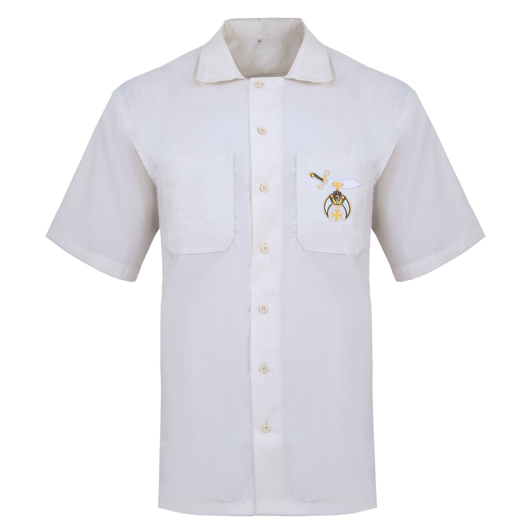 Shriners T-Shirt - White With Chest Pockets - Bricks Masons