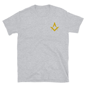 Master Mason Blue Lodge T-Shirt - Various Colors Golden Embroidery - Bricks Masons