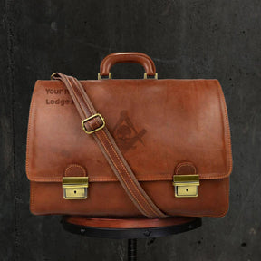 Widows Sons Briefcase - Genuine Brown Leather - Bricks Masons
